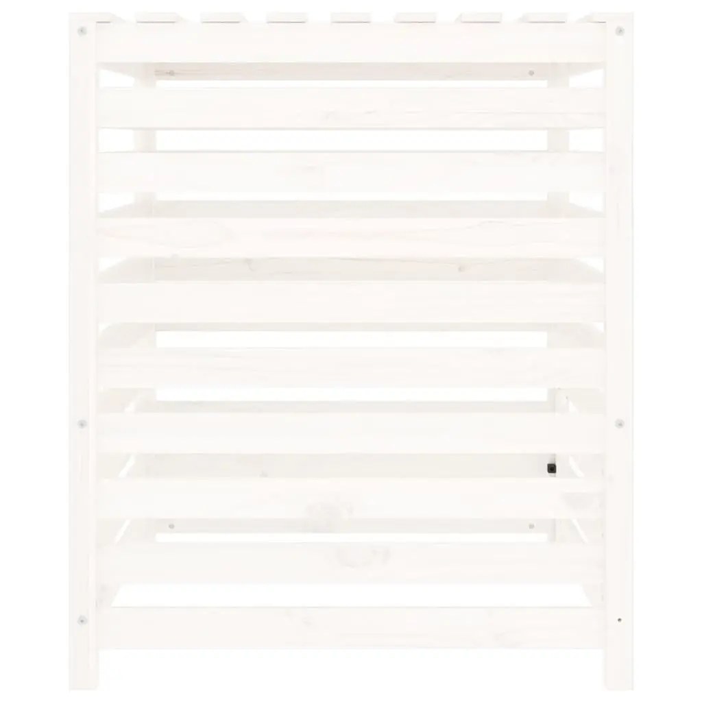 Wooden Composter Bin White Solid Pine 82.5x82.5x99.5cm Garden Waste Recycling
