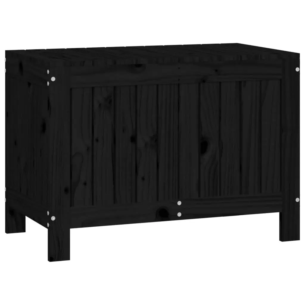 Garden Storage Box Black Outdoor Furniture Solid Wood Pine Deck Box with Lid