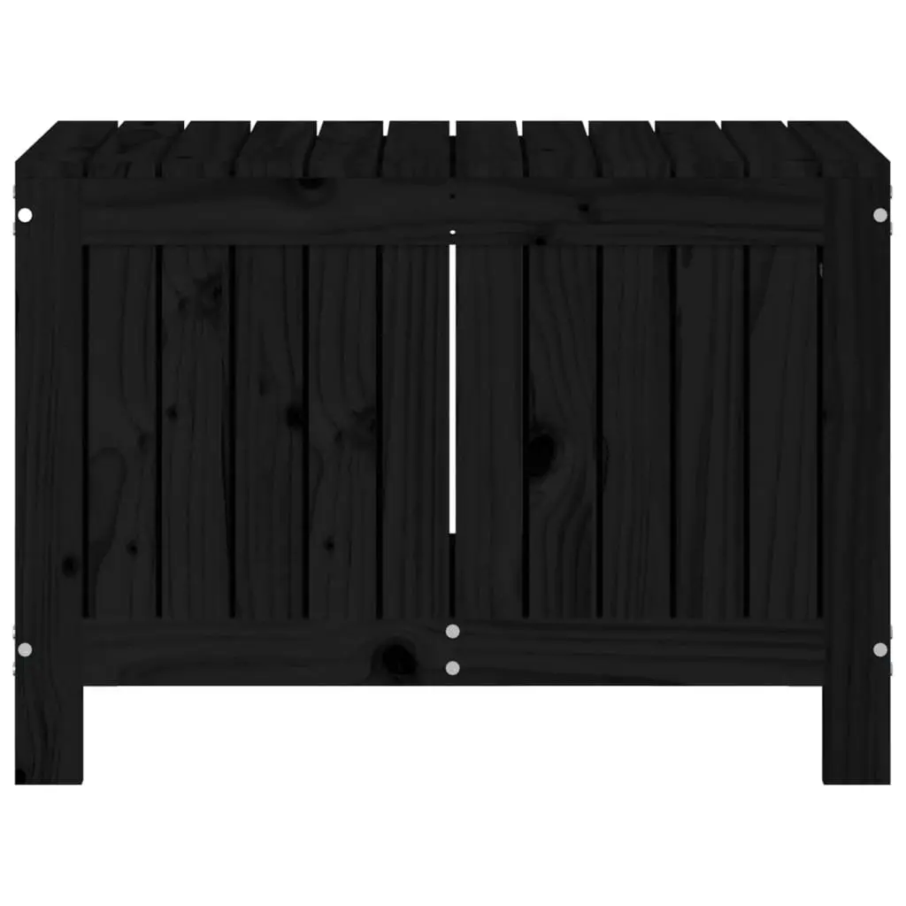 Garden Storage Box Black Outdoor Furniture Solid Wood Pine Deck Box with Lid