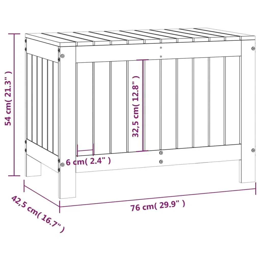 Garden Storage Box Black Outdoor Furniture Solid Wood Pine Deck Box with Lid