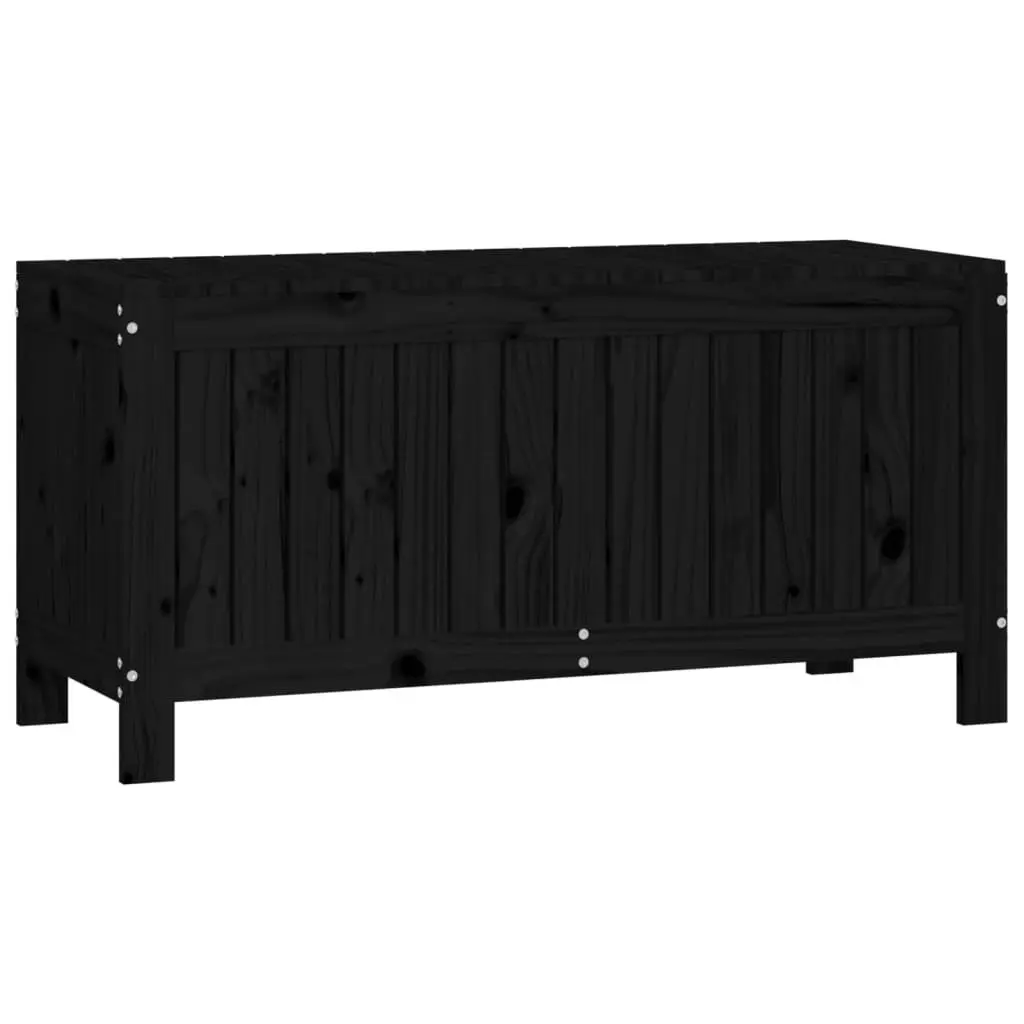 Garden Storage Box Solid Pine Wood 108x42.5x54cm Black Outdoor Furniture
