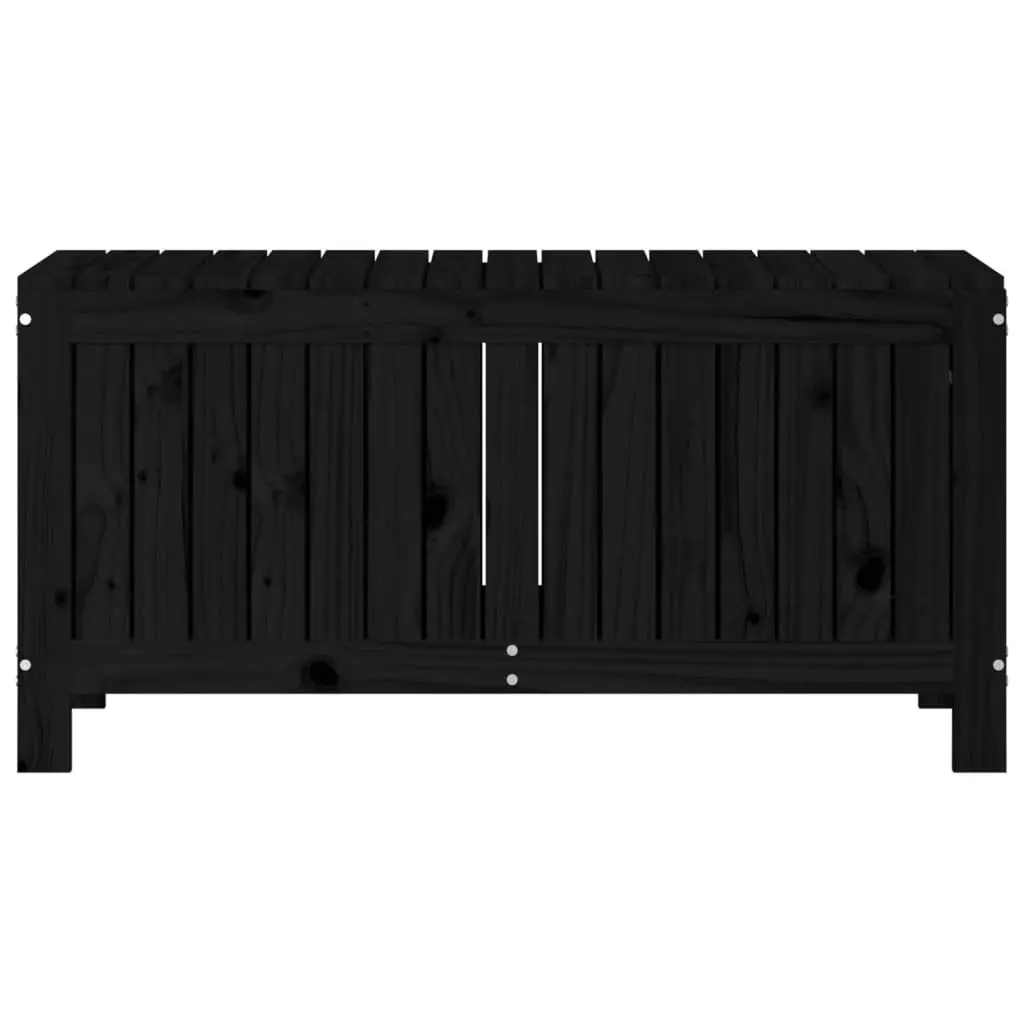 Garden Storage Box Solid Pine Wood 108x42.5x54cm Black Outdoor Furniture