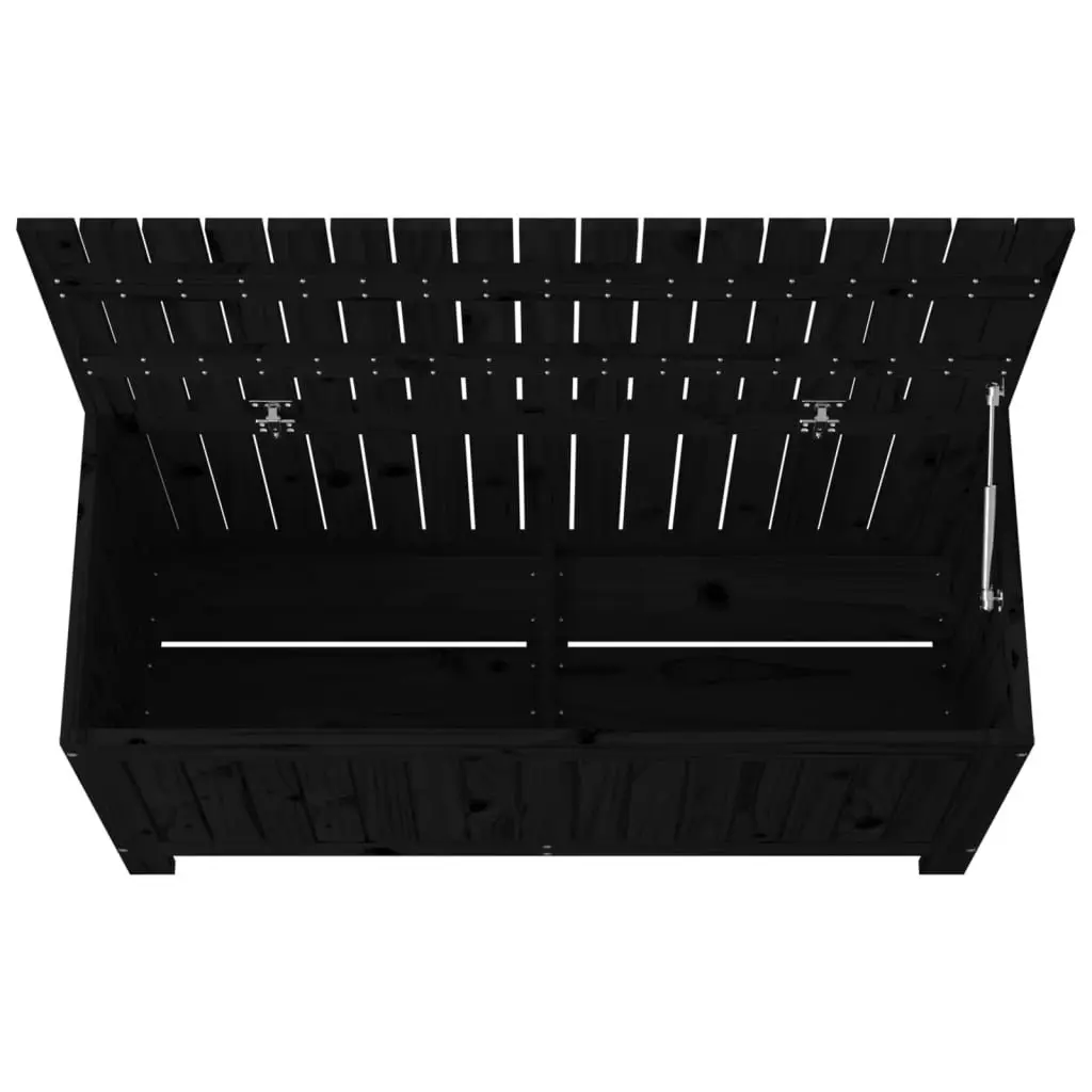 Garden Storage Box Solid Pine Wood 108x42.5x54cm Black Outdoor Furniture