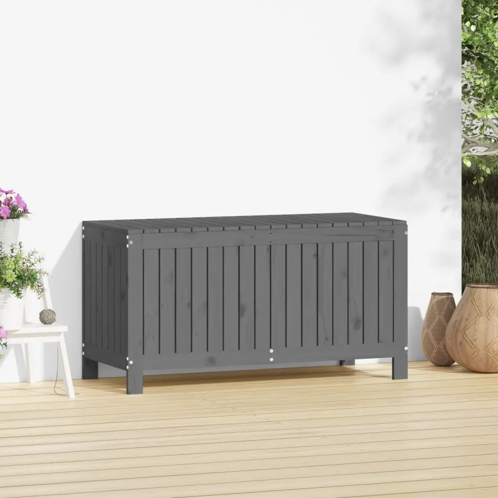 Garden Storage Box Solid Pine Wood 115x49x60 cm Grey Outdoor