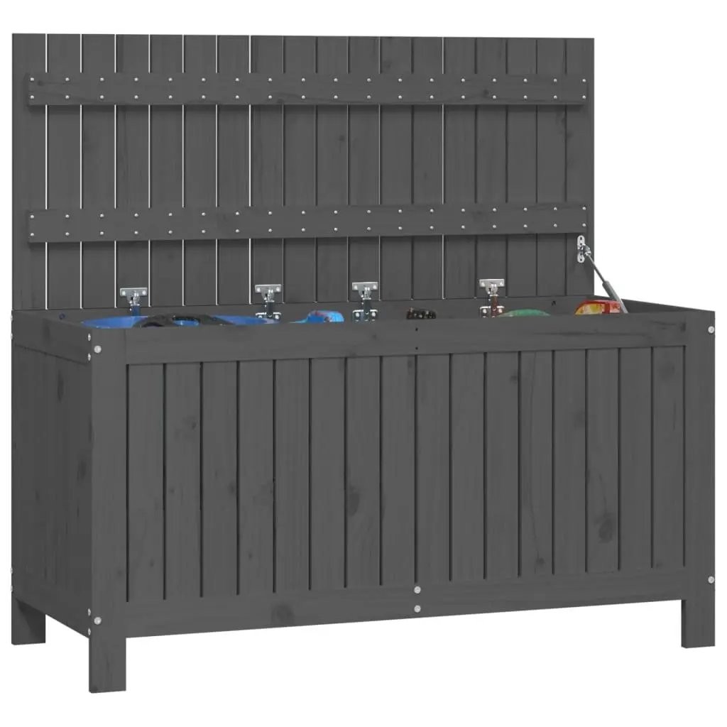 Garden Storage Box Solid Pine Wood 115x49x60 cm Grey Outdoor
