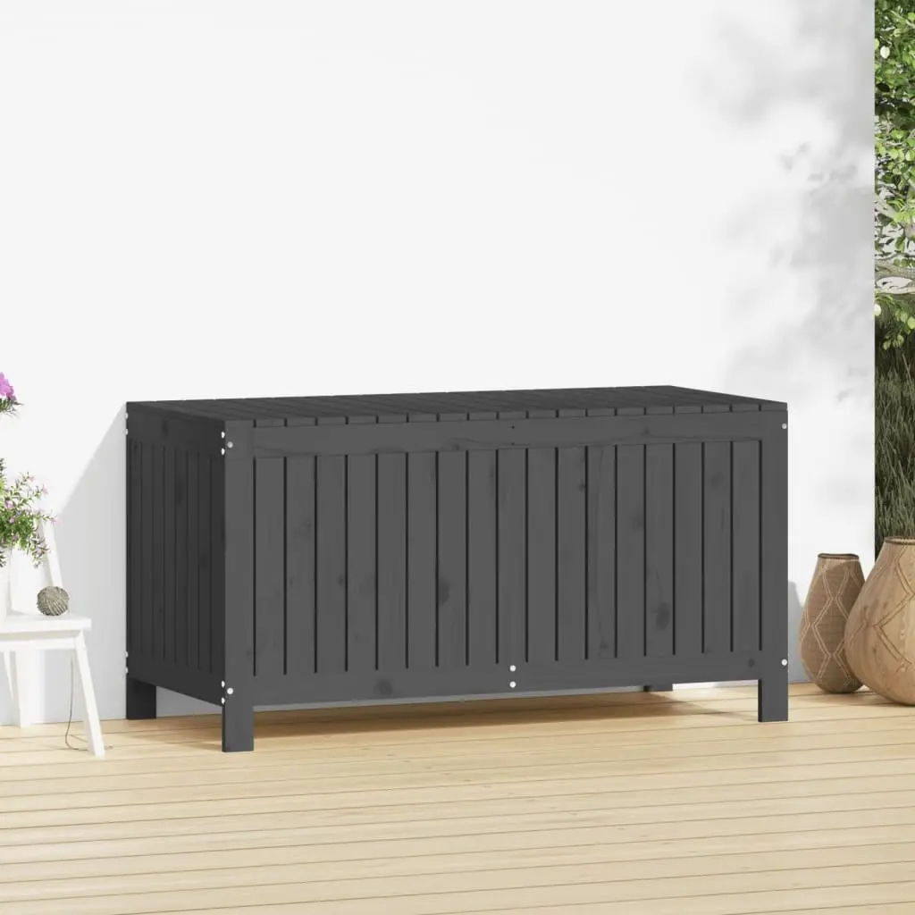 Garden Storage Box Solid Pine Wood Grey Outdoor 121 x 55 x 64 cm