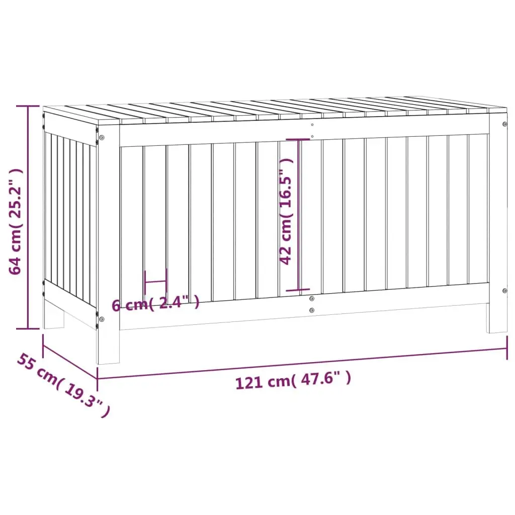 Garden Storage Box Solid Pine Wood Black Outdoor with Hydraulic Lid 121 x 55 x 64 cm