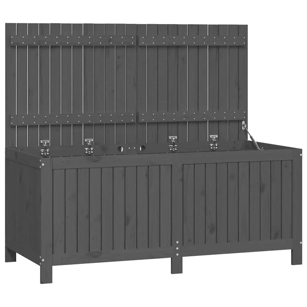 Garden Storage Box Grey Solid Wood Pine Outdoor Deck Patio Furniture Organizer