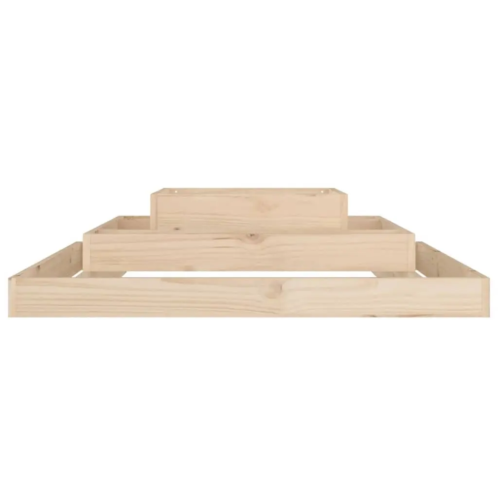 Wooden Planter Solid Pine Wood 110x110x27 cm 3-Tier Brown