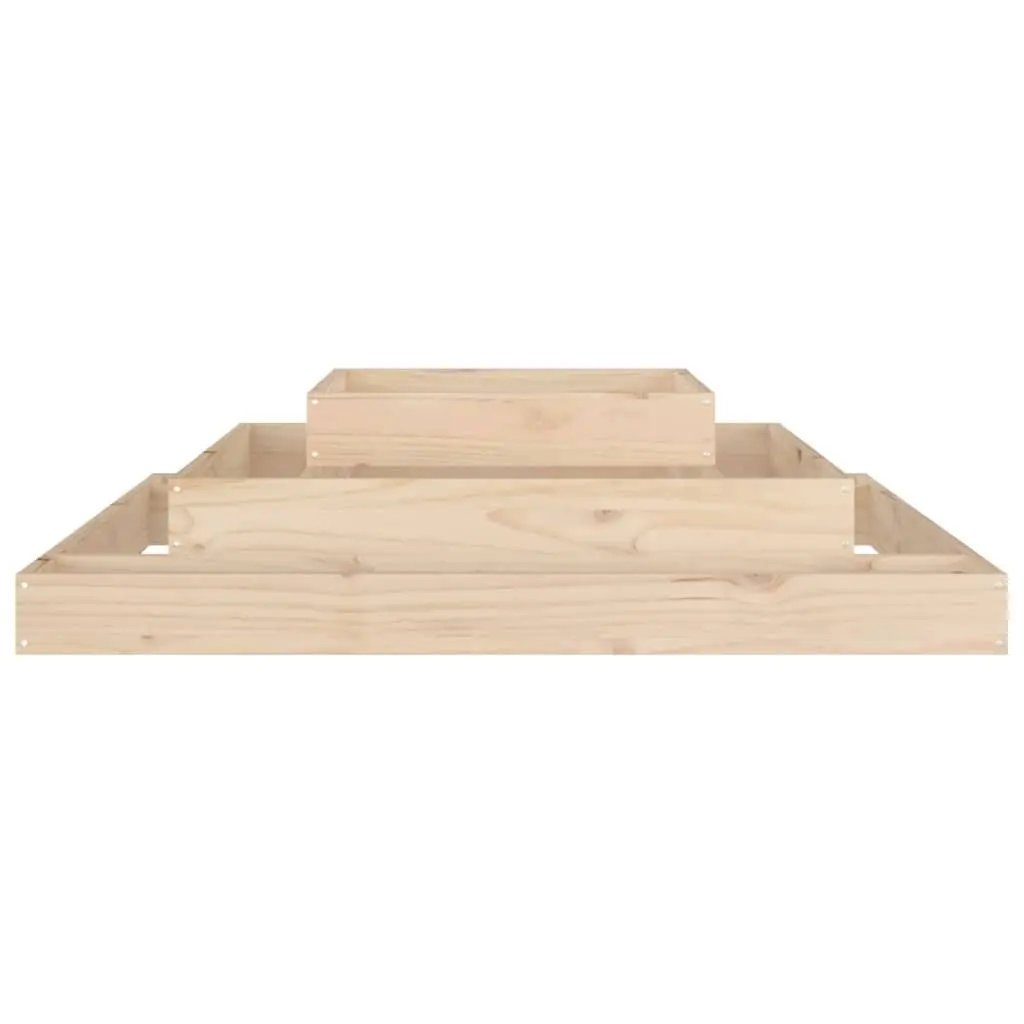 Wooden Planter Solid Pine Wood 110x110x27 cm 3-Tier Brown
