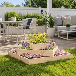 Practical 3-Tier Wooden Planter for Any Home Garden