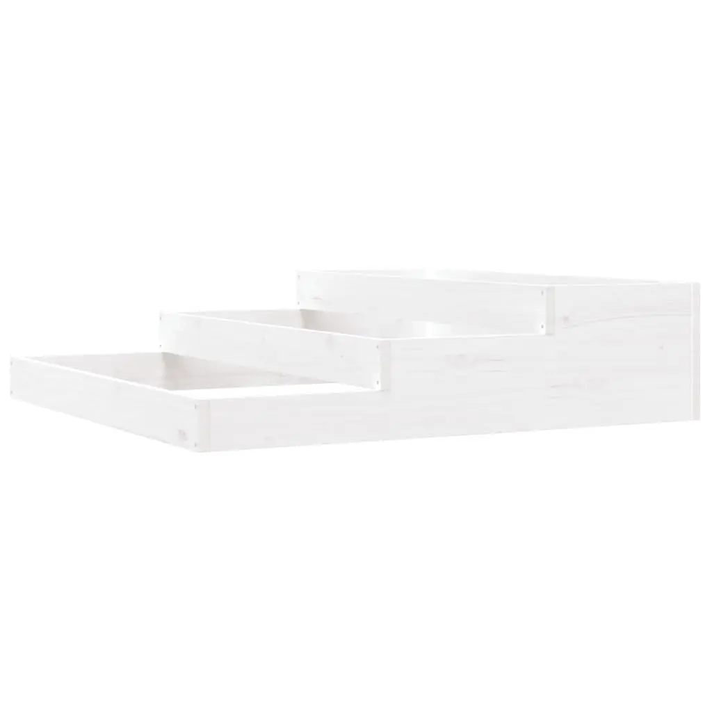 Wooden Planter Box White 107x107x27 cm Raised Flower Pot Garden Bed Stair-Step