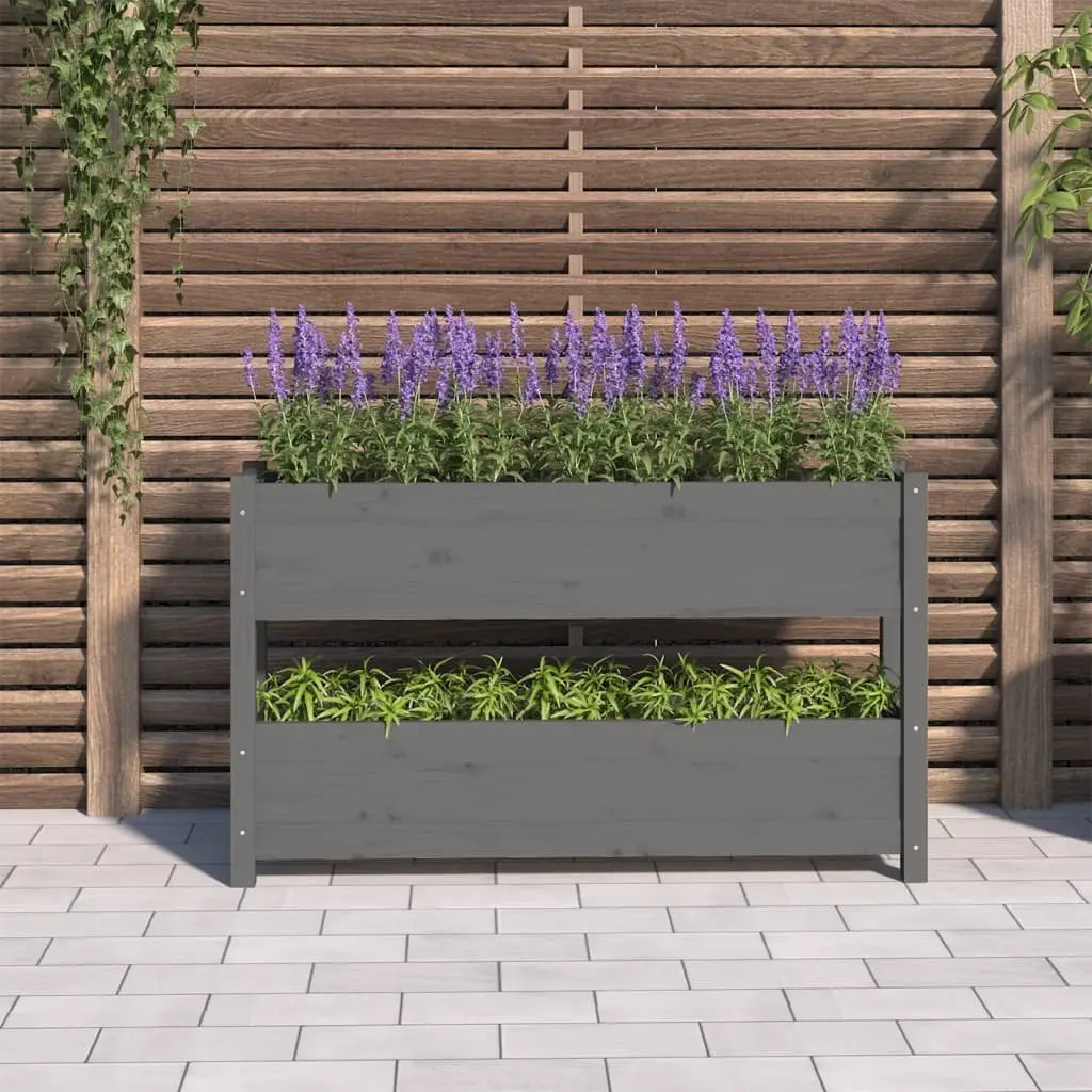 Grey Wooden Planter Box for Gardens and Patios