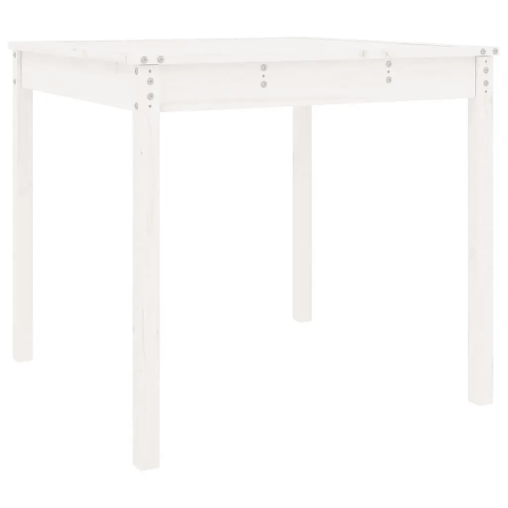 Garden Table Solid Wood Pine 82.5x82.5x76 cm White Outdoor Patio Furniture