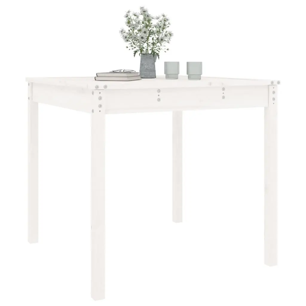 Garden Table Solid Wood Pine 82.5x82.5x76 cm White Outdoor Patio Furniture