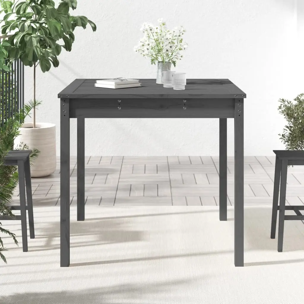 Solid Wood Pine Garden Table Grey 82.5x82.5x76cm