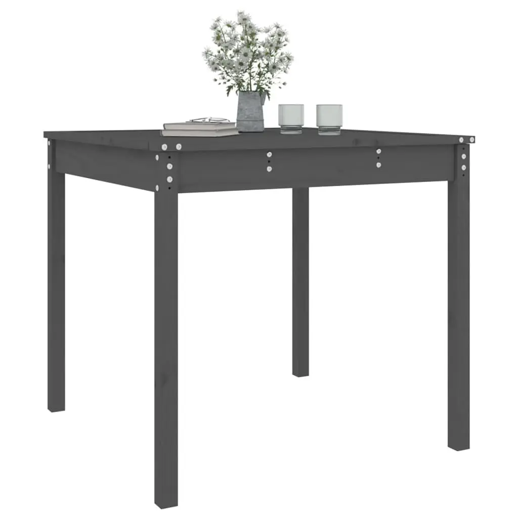 Solid Wood Pine Garden Table Grey 82.5x82.5x76cm