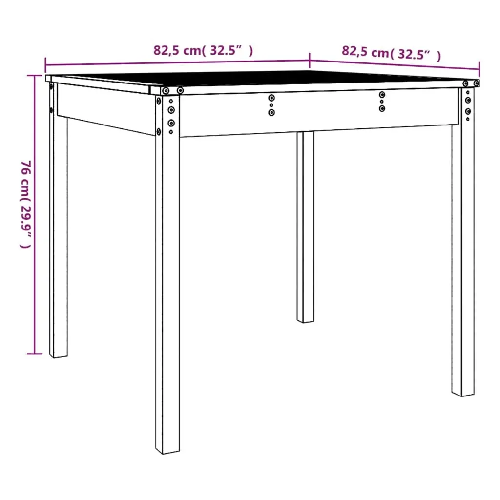 Solid Wood Pine Garden Table Grey 82.5x82.5x76cm