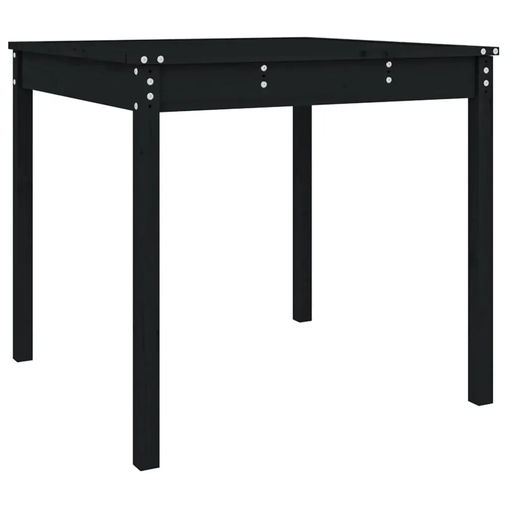Garden Table Solid Pine Wood Black 82.5x82.5x76cm