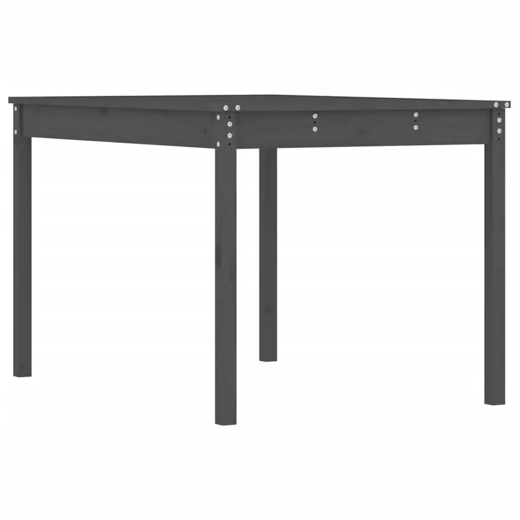 Garden Table Solid Pine Wood Grey Outdoor Dining Desk 121x82.5x76cm