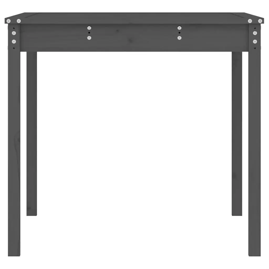 Garden Table Solid Pine Wood Grey Outdoor Dining Desk 121x82.5x76cm