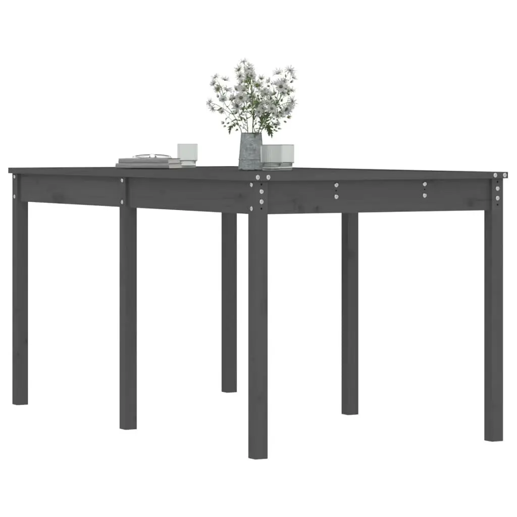 Solid Wood Garden Table Outdoor Patio Furniture Grey 159.5x82.5x76cm Pine Frame