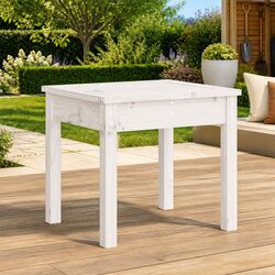 Practical White Wooden Bench for Your Garden or Porch