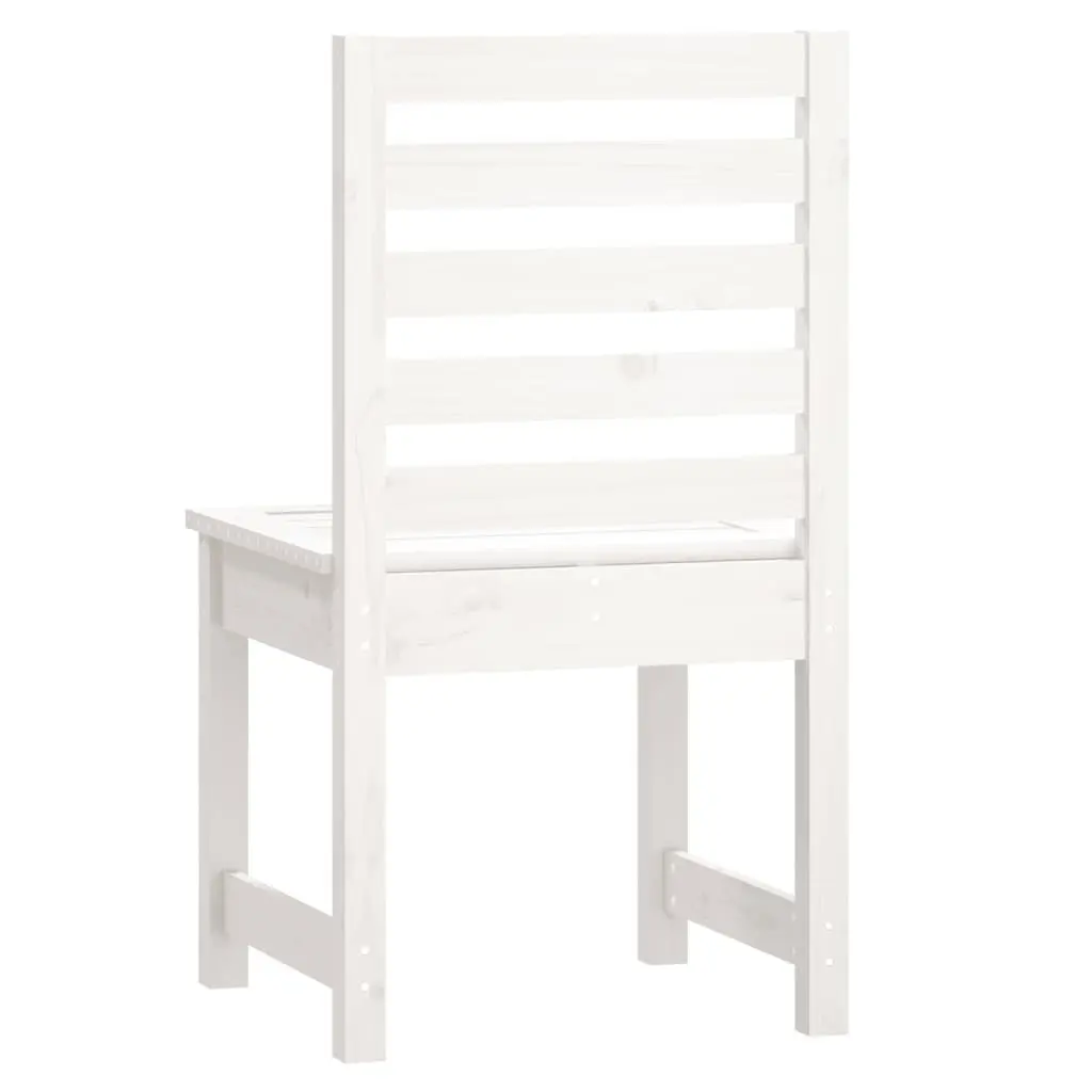 Outdoor Garden Chairs Solid Pine Wood 2 Piece White Patio Seating Dining Furniture