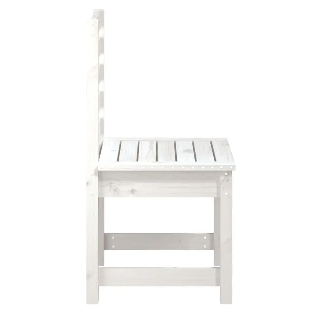 Outdoor Garden Chairs Solid Pine Wood 2 Piece White Patio Seating Dining Furniture