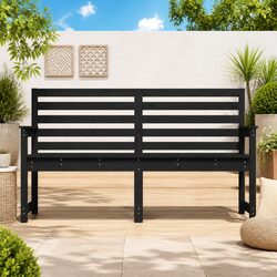 Practical Black Garden Bench for Any Outdoor Setting