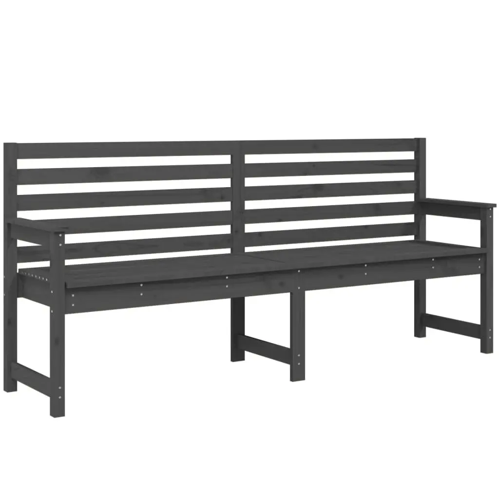 Garden Bench Wooden Solid Pine 203.5x48x91.5cm Grey