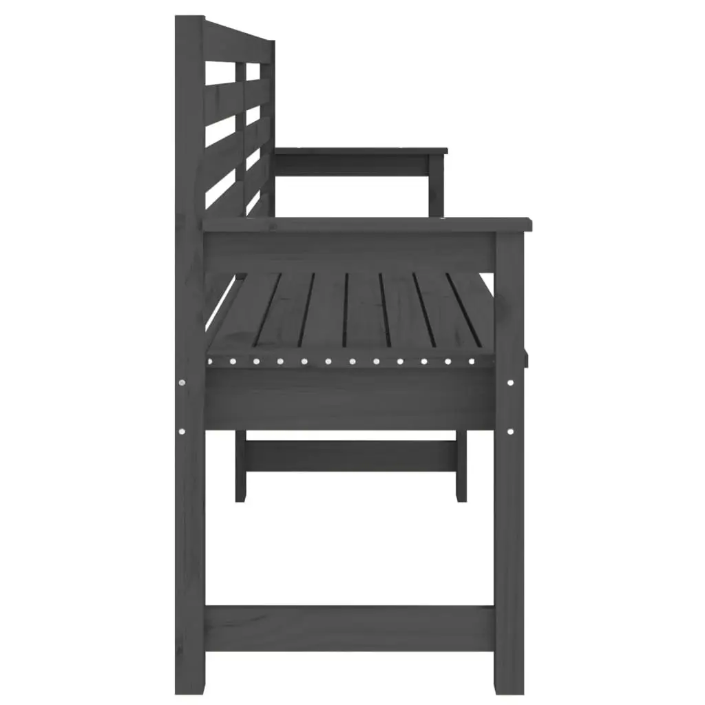Garden Bench Wooden Solid Pine 203.5x48x91.5cm Grey