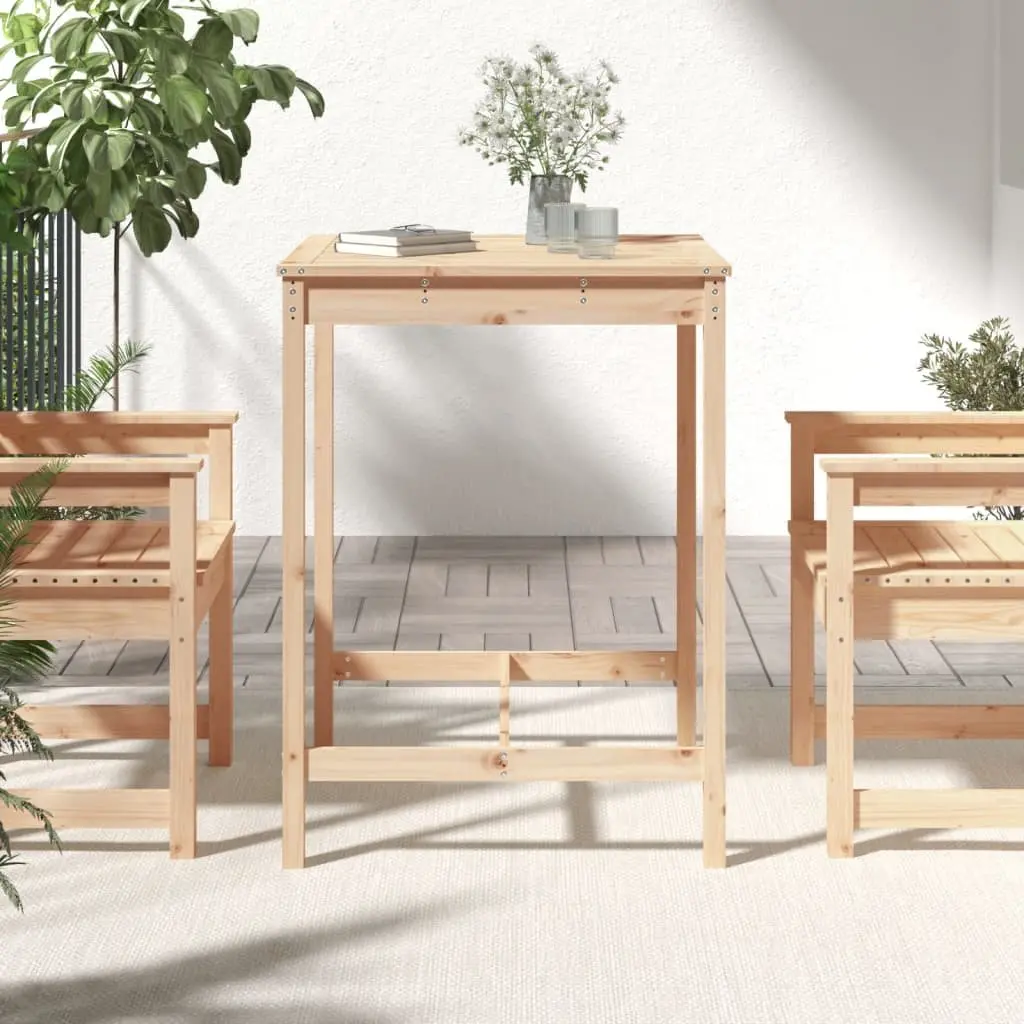 Solid Wood Garden Table Pine 82.5x82.5x110cm Brown