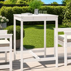 Practical White Garden Table 82.5x82.5x110 cm for Outdoors