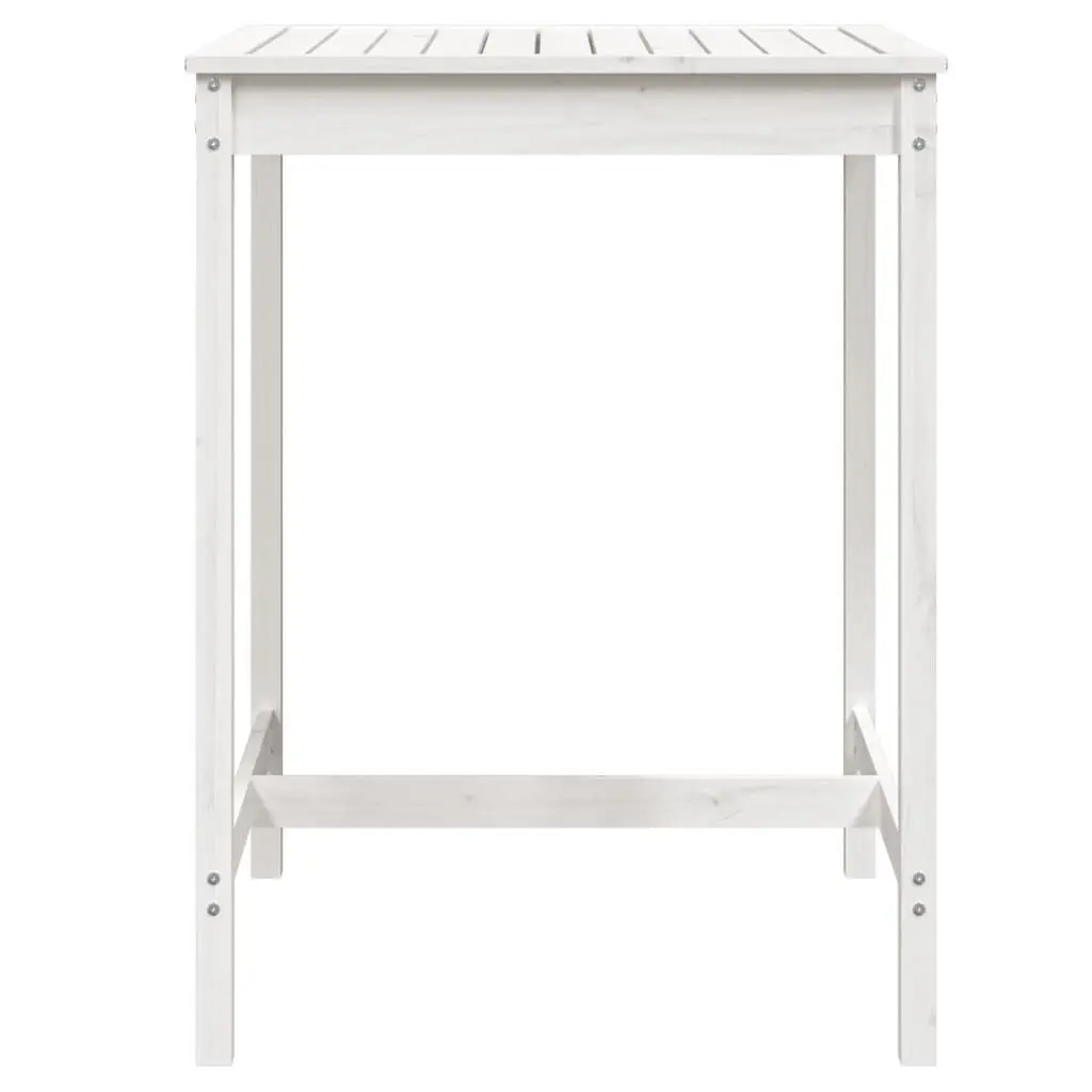 Outdoor Garden Table Solid Pine Wood White 82.5x82.5x110cm Patio Furniture