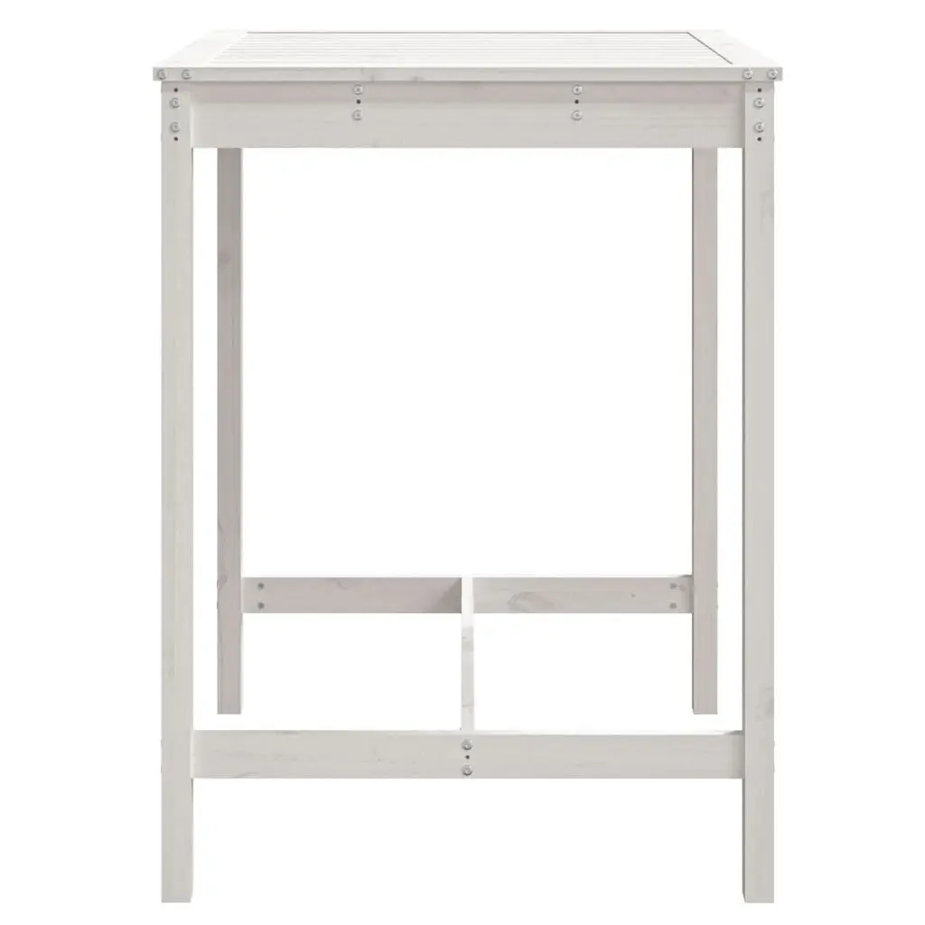 Outdoor Garden Table Solid Pine Wood White 82.5x82.5x110cm Patio Furniture
