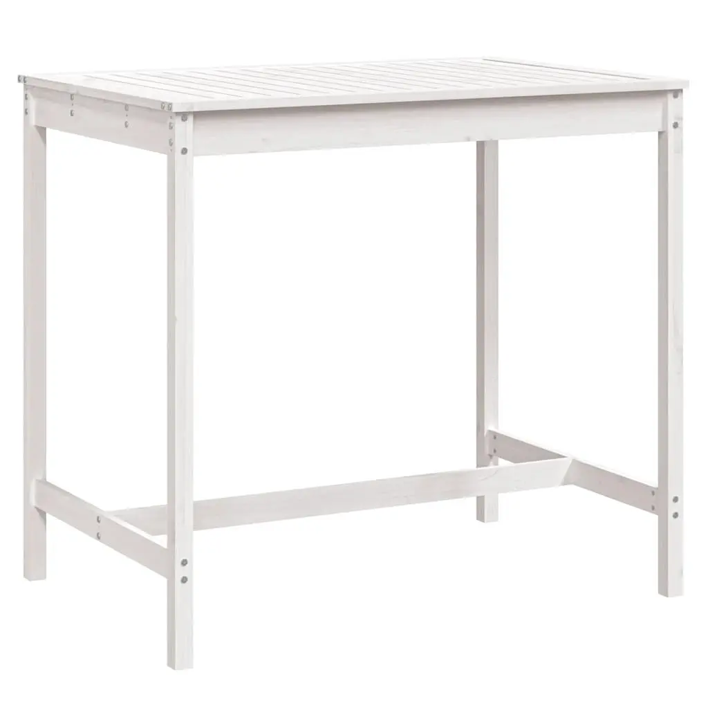 Outdoor Garden Table Solid Pine Wood White 121x82.5x110cm Patio Dining Furniture