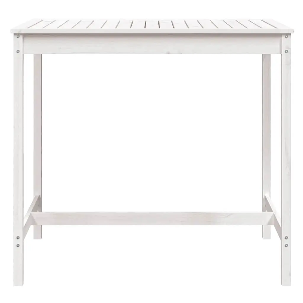 Outdoor Garden Table Solid Pine Wood White 121x82.5x110cm Patio Dining Furniture