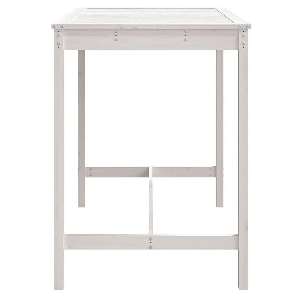 Outdoor Garden Table Solid Pine Wood White 121x82.5x110cm Patio Dining Furniture