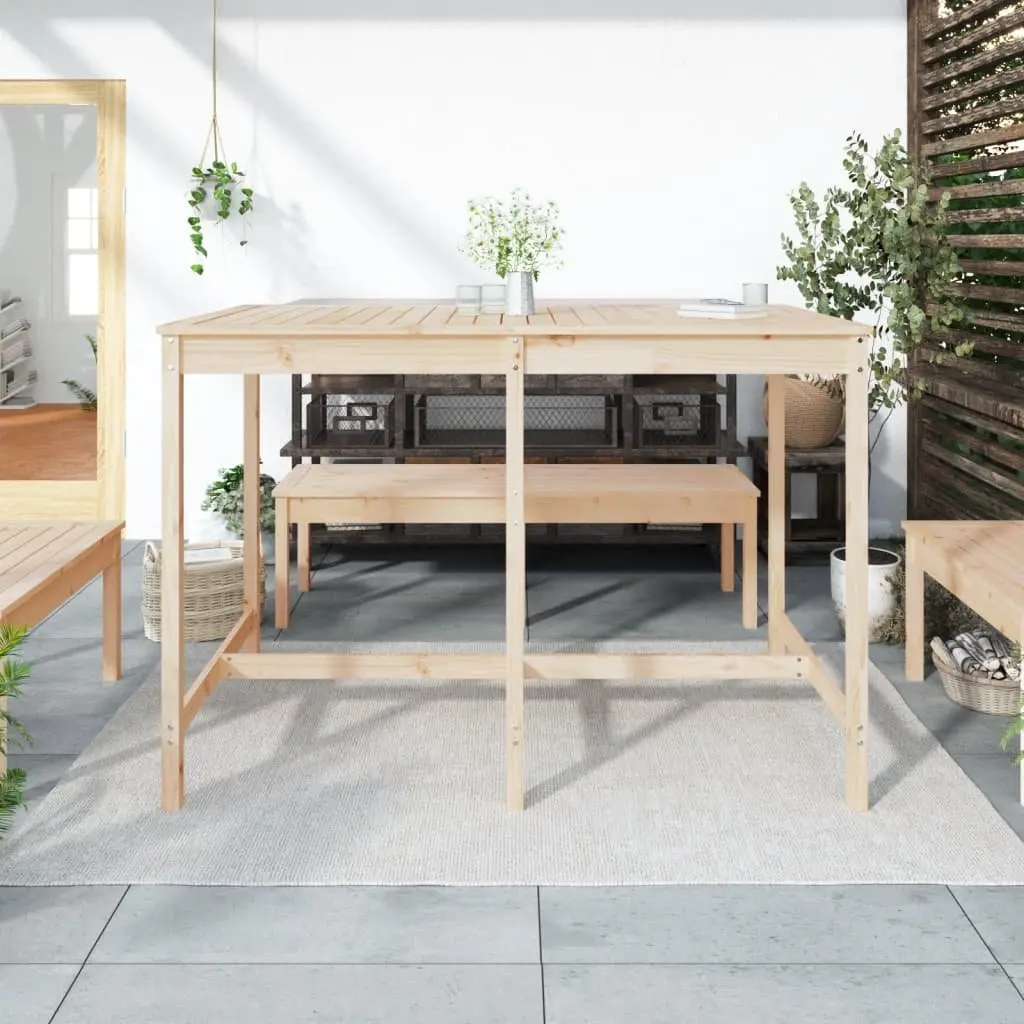 Outdoor Garden Table Solid Pine Wood Brown 159.5x82.5x110cm Durable Furniture for Patio Terrace Balcony