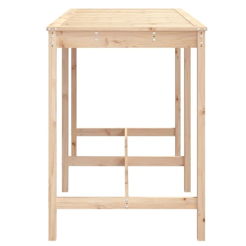 Outdoor Garden Table Solid Pine Wood Brown 159.5x82.5x110cm Durable Furniture for Patio Terrace Balcony