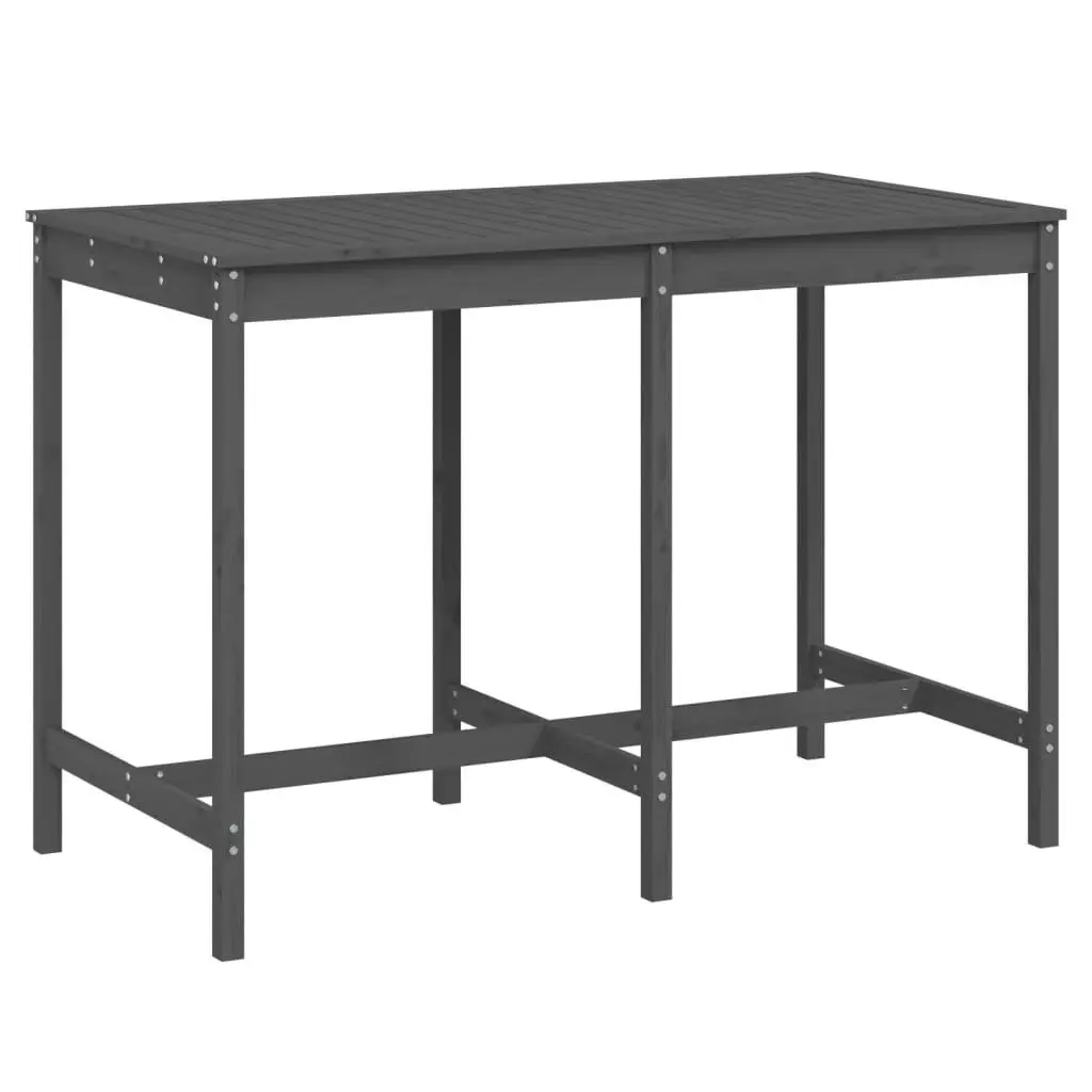 Garden Table Solid Pine Wood Grey Outdoor Patio Dining Furniture 159.5cm L x 82.5cm W x 110cm H