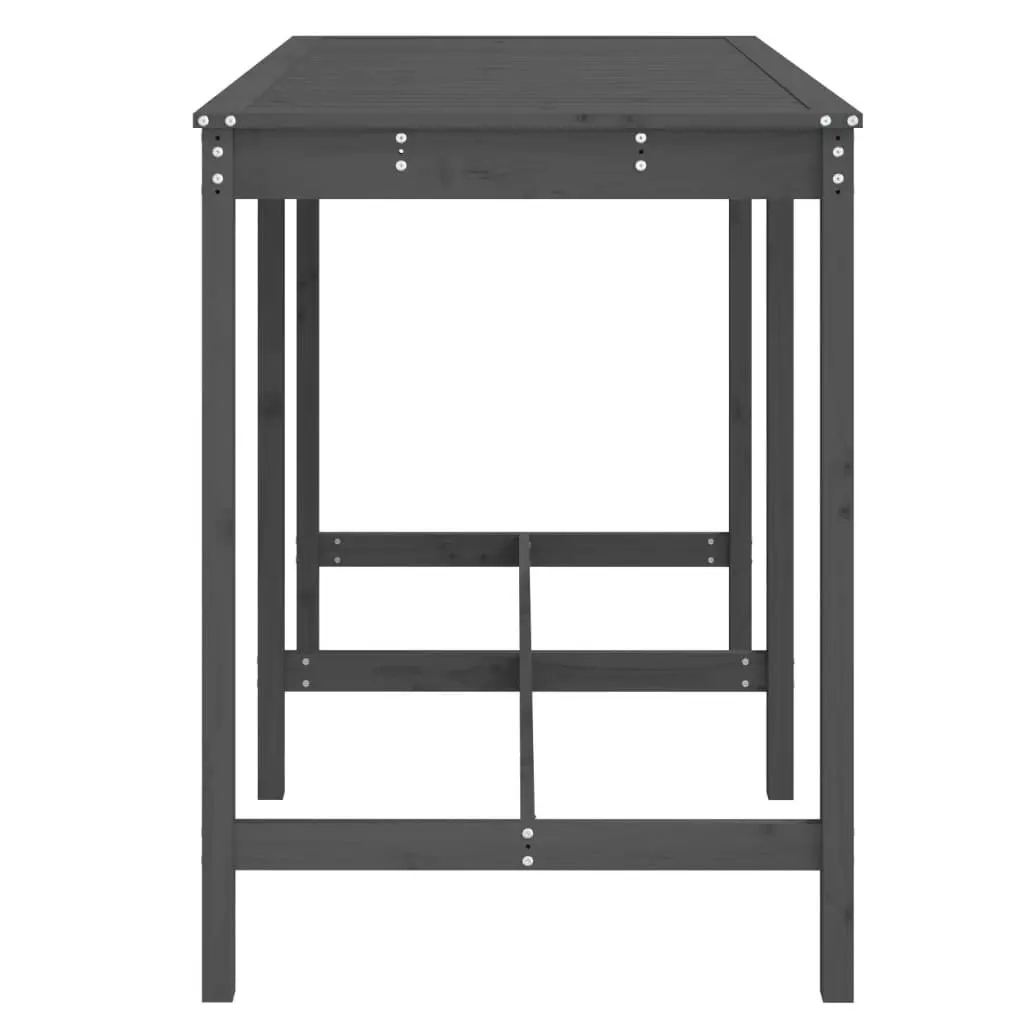 Garden Table Solid Pine Wood Grey Outdoor Patio Dining Furniture 159.5cm L x 82.5cm W x 110cm H
