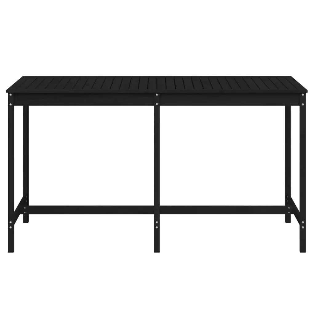 Garden Table Solid Pine Black 203.5x90x110 cm