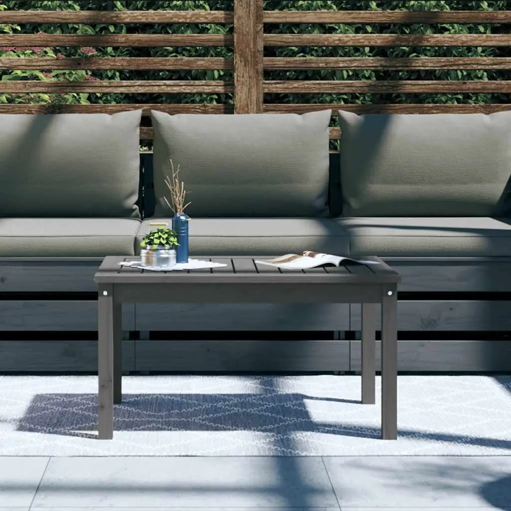 Garden Table Solid Pine Wood Grey 82.5x50.5x45cm Outdoor Patio Dining Furniture