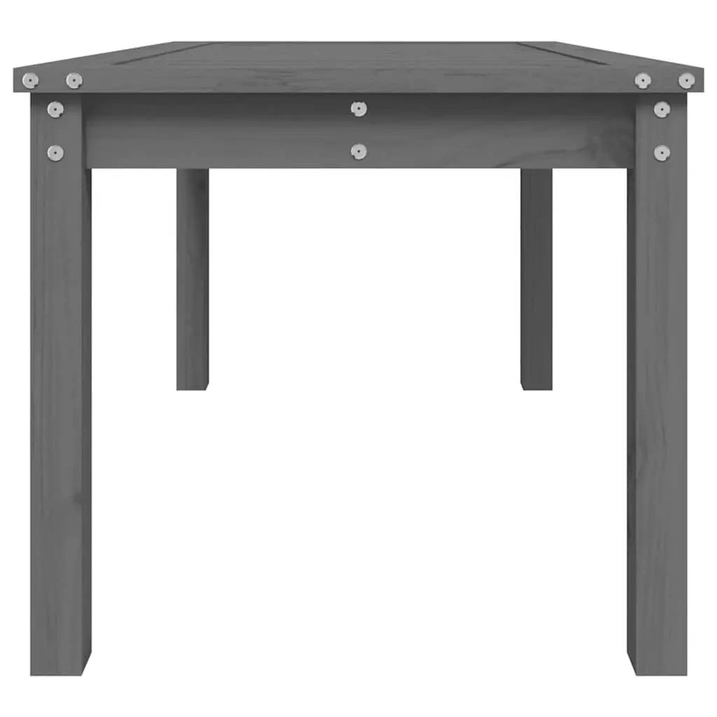 Garden Table Solid Pine Wood Grey 82.5x50.5x45cm Outdoor Patio Dining Furniture