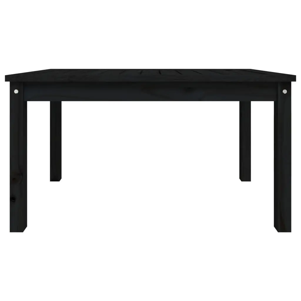Outdoor Dining Table Solid Pine Wood Black 82.5x50.5x45cm Sturdy Frame Garden Patio Furniture