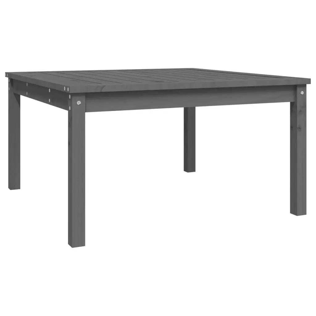 Garden Table Grey Solid Wood Pine Outdoor Patio Dining Furniture 82.5x82.5x45cm