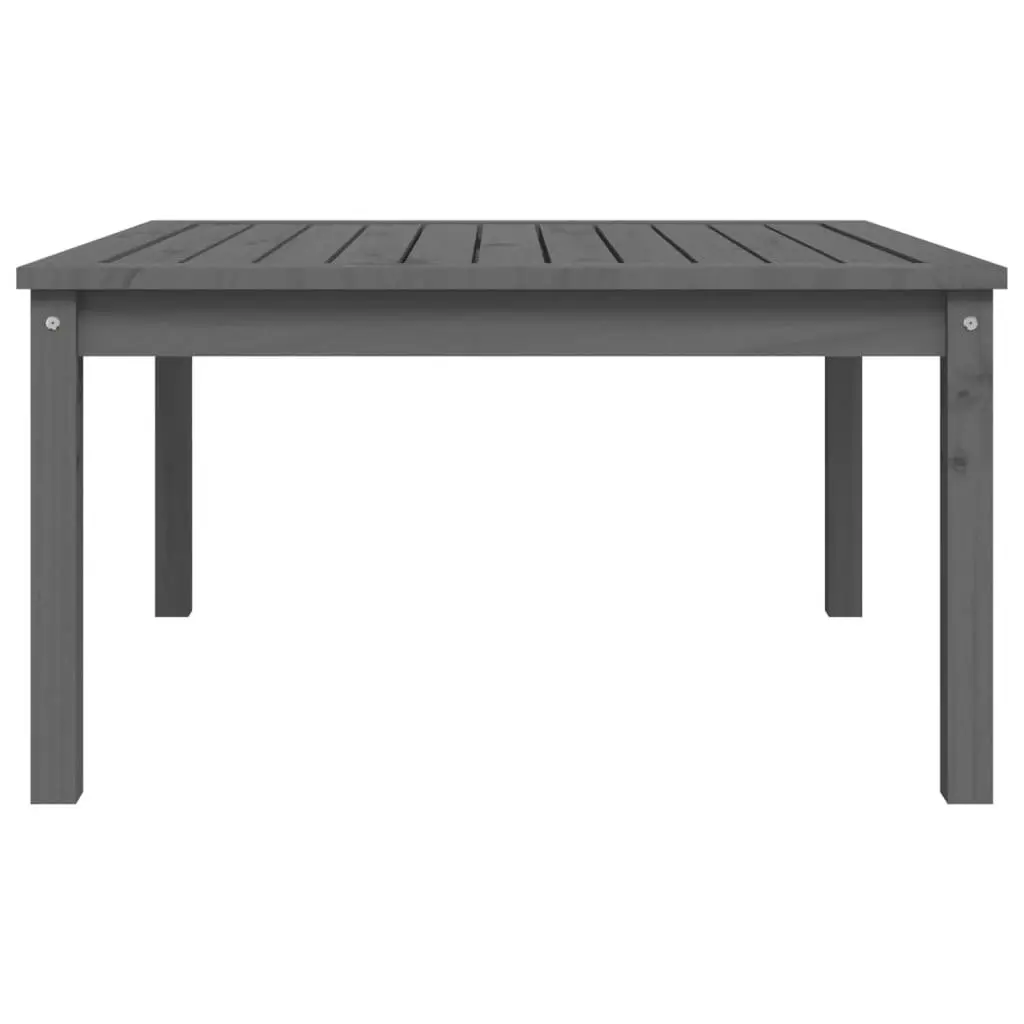 Garden Table Grey Solid Wood Pine Outdoor Patio Dining Furniture 82.5x82.5x45cm