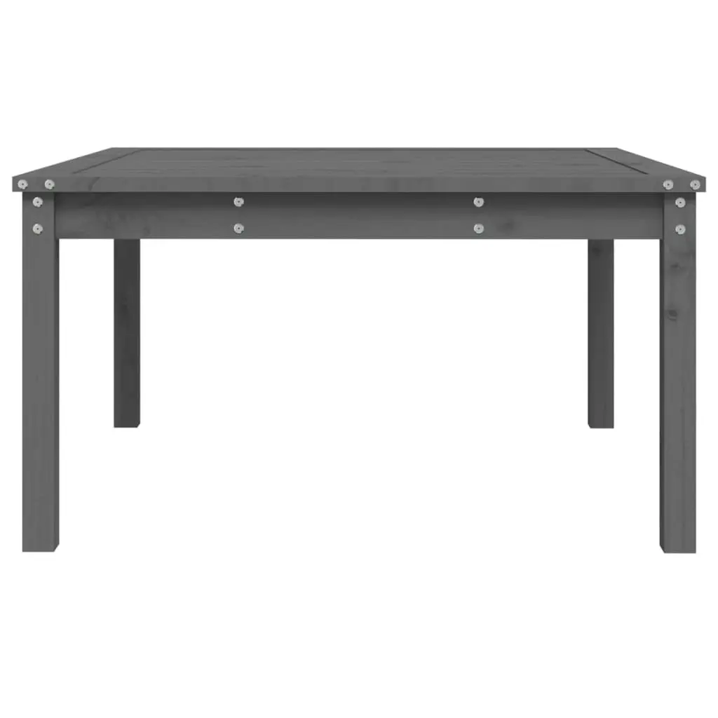 Garden Table Grey Solid Wood Pine Outdoor Patio Dining Furniture 82.5x82.5x45cm